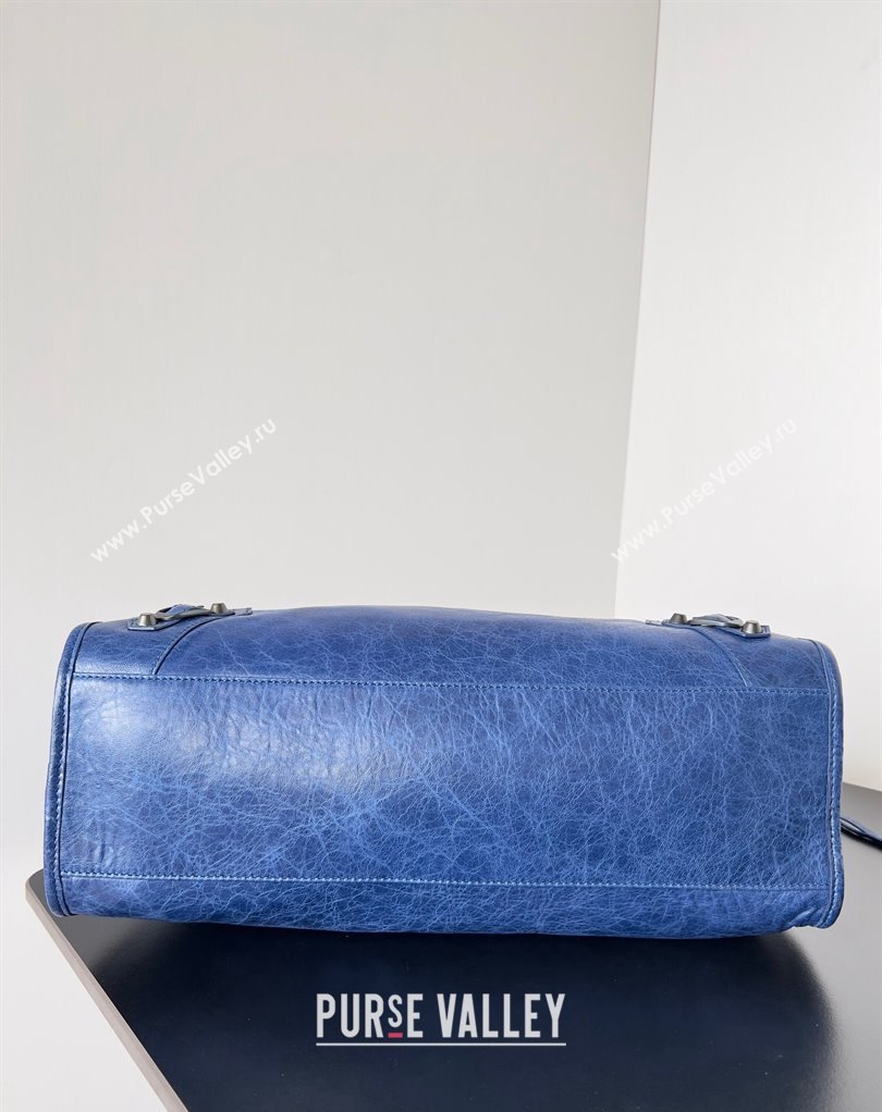 Balenciaga Classic City Large Handbag in Arena Lambskin Blue (jiche-23111819)