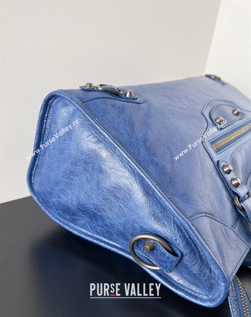 Balenciaga Classic City Large Handbag in Arena Lambskin Blue (jiche-23111819)