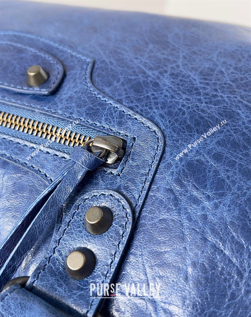 Balenciaga Classic City Large Handbag in Arena Lambskin Blue (jiche-23111819)