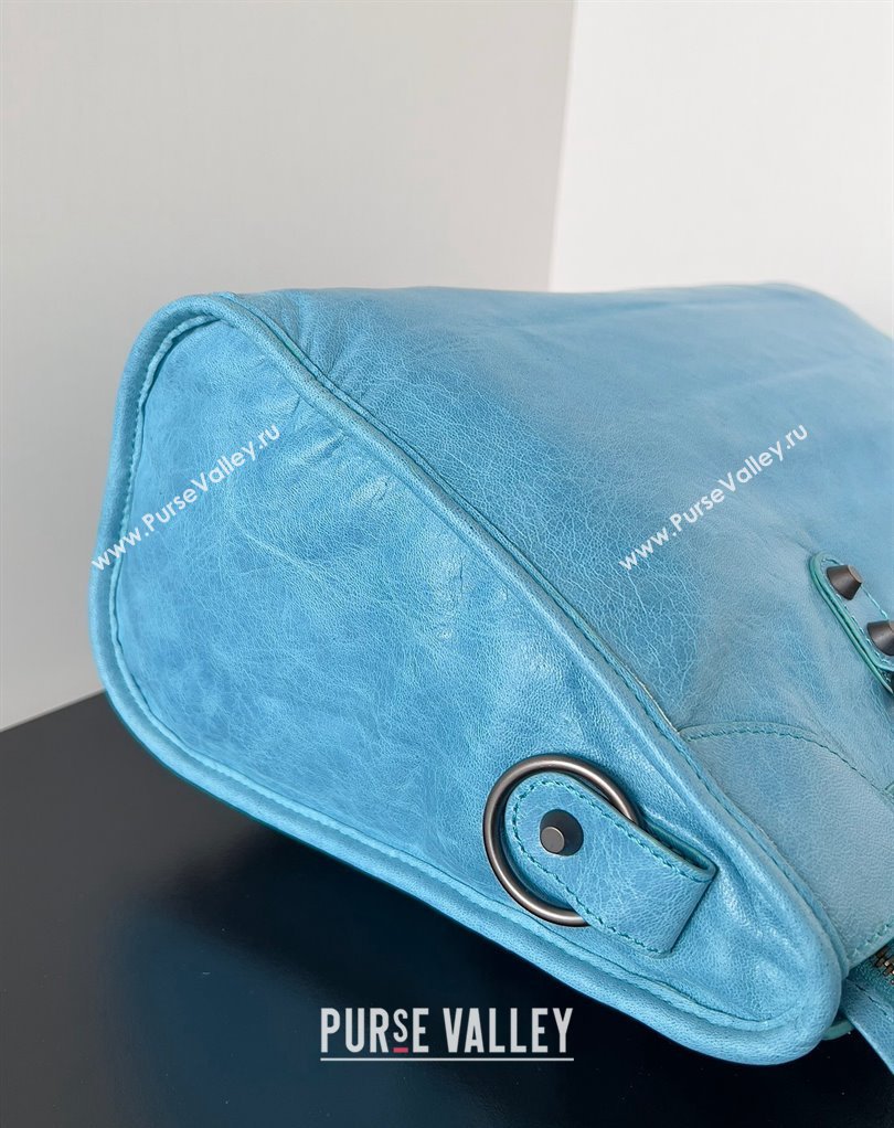 Balenciaga Classic City Large Handbag in Arena Lambskin Sky Blue (jiche-23111820)