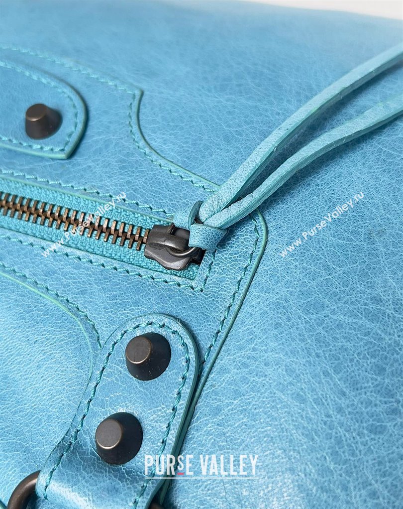 Balenciaga Classic City Large Handbag in Arena Lambskin Sky Blue (jiche-23111820)