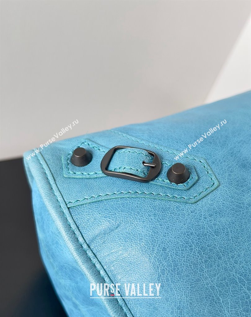 Balenciaga Classic City Large Handbag in Arena Lambskin Sky Blue (jiche-23111820)