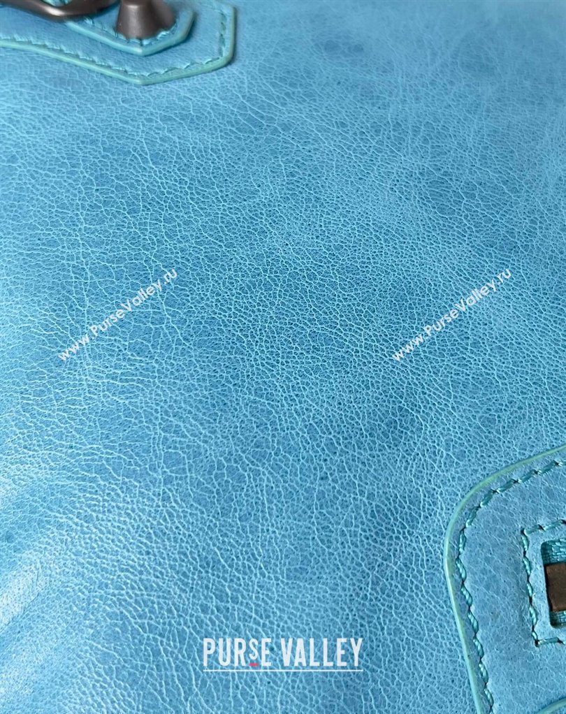 Balenciaga Classic City Large Handbag in Arena Lambskin Sky Blue (jiche-23111820)