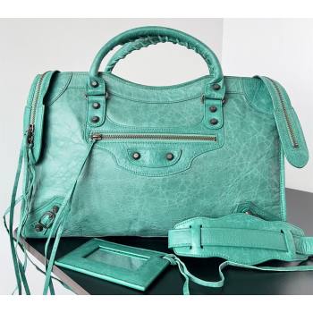 Balenciaga Classic City Large Handbag in Arena Lambskin Green (jiche-23111824)