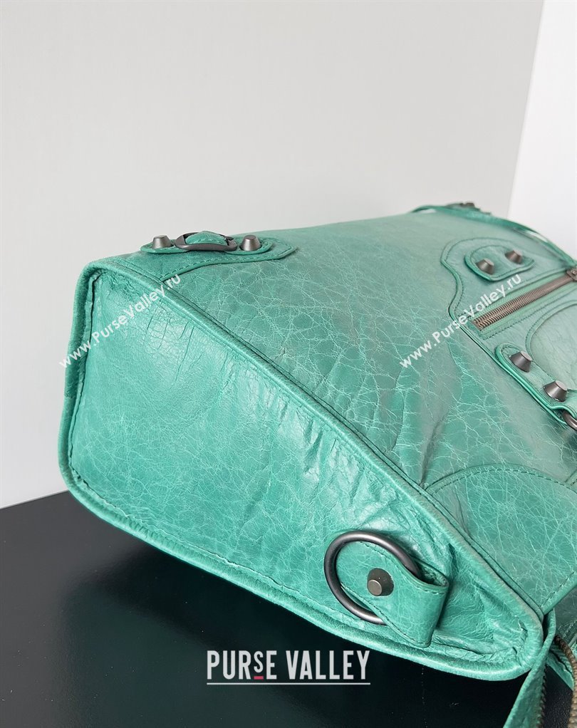 Balenciaga Classic City Large Handbag in Arena Lambskin Green (jiche-23111824)