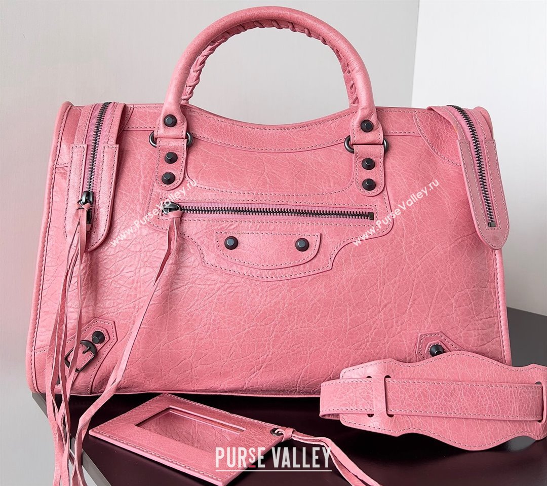 Balenciaga Classic City Large Handbag in Arena Lambskin Pink (jiche-23111828)