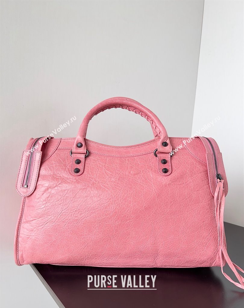 Balenciaga Classic City Large Handbag in Arena Lambskin Pink (jiche-23111828)