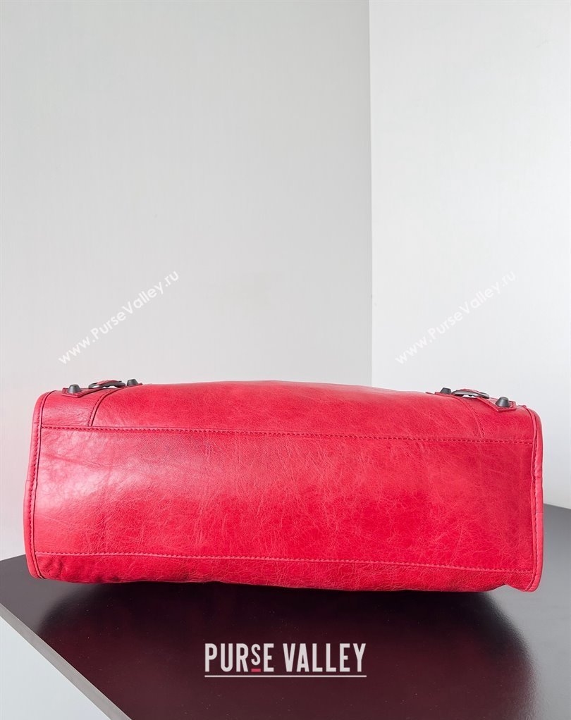 Balenciaga Classic City Large Handbag in Arena Lambskin Red (jiche-23111826)