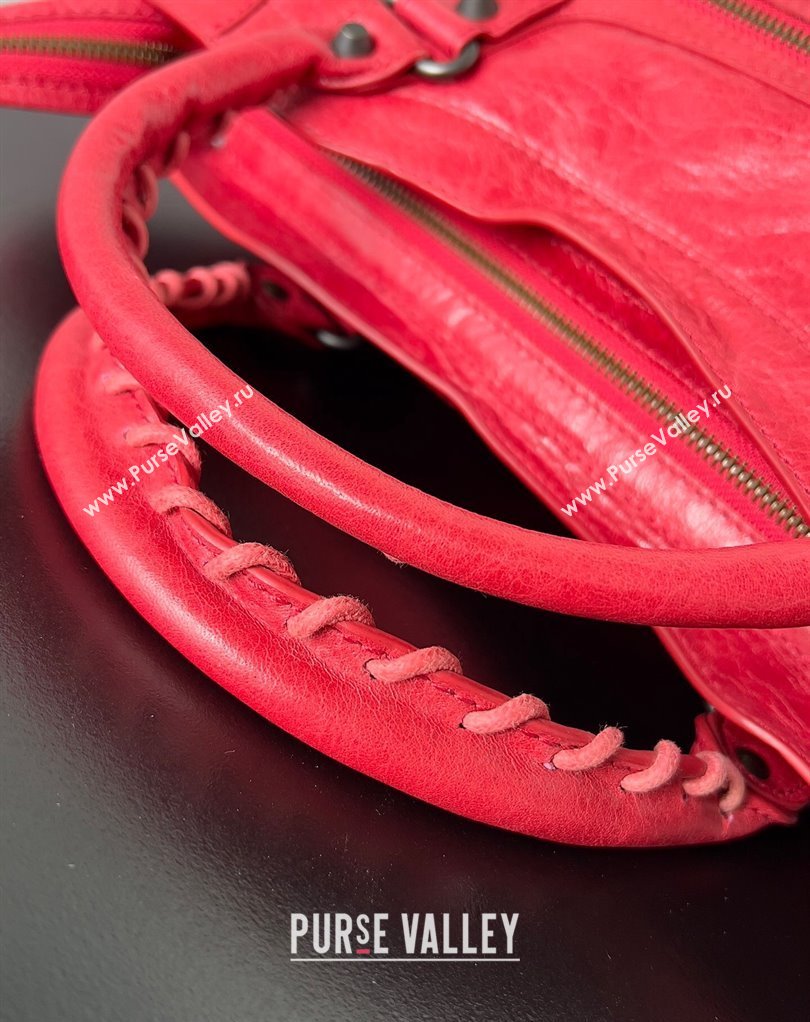Balenciaga Classic City Large Handbag in Arena Lambskin Red (jiche-23111826)