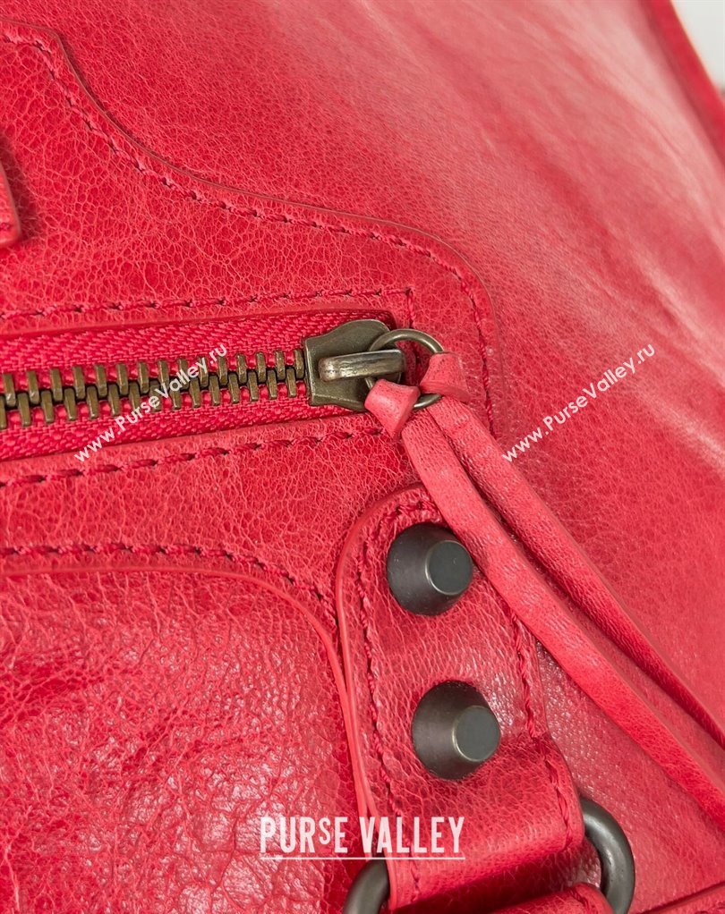 Balenciaga Classic City Large Handbag in Arena Lambskin Red (jiche-23111826)