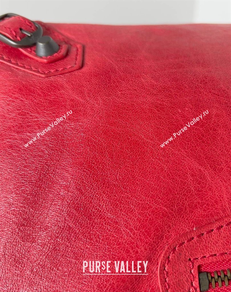Balenciaga Classic City Large Handbag in Arena Lambskin Red (jiche-23111826)