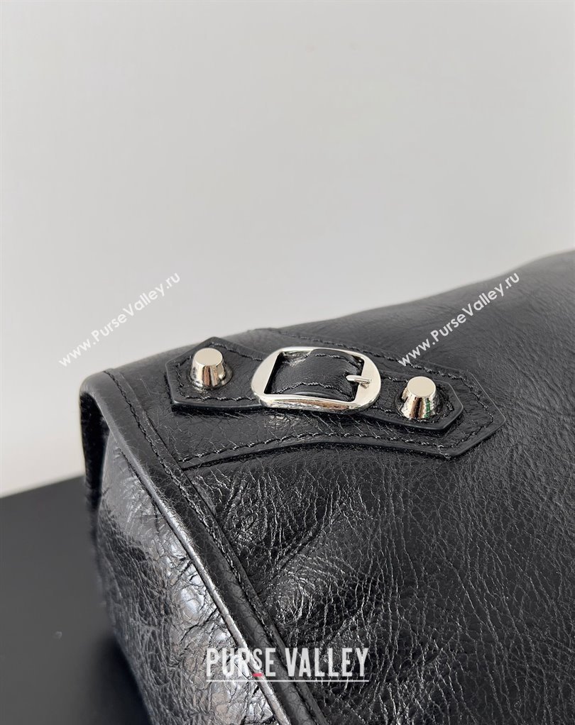 Balenciaga Classic City Large Handbag in Arena Lambskin Black/Silver (jiche-23111836)