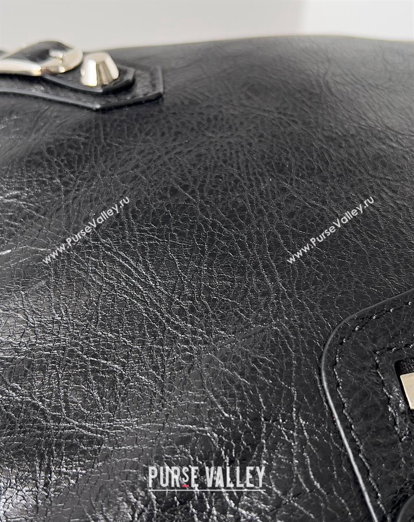 Balenciaga Classic City Large Handbag in Arena Lambskin Black/Silver (jiche-23111836)