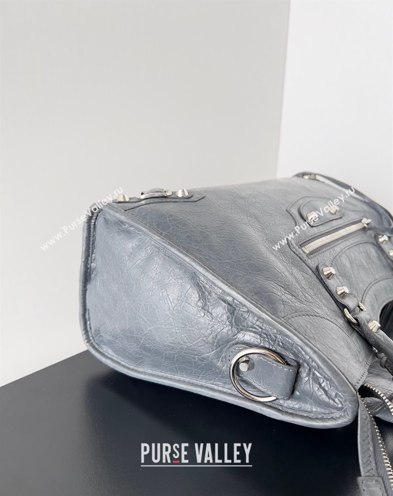 Balenciaga Classic City Large Handbag in Arena Lambskin Gray/Silver (jiche-23111837)