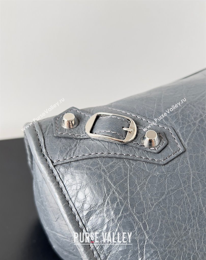 Balenciaga Classic City Large Handbag in Arena Lambskin Gray/Silver (jiche-23111837)