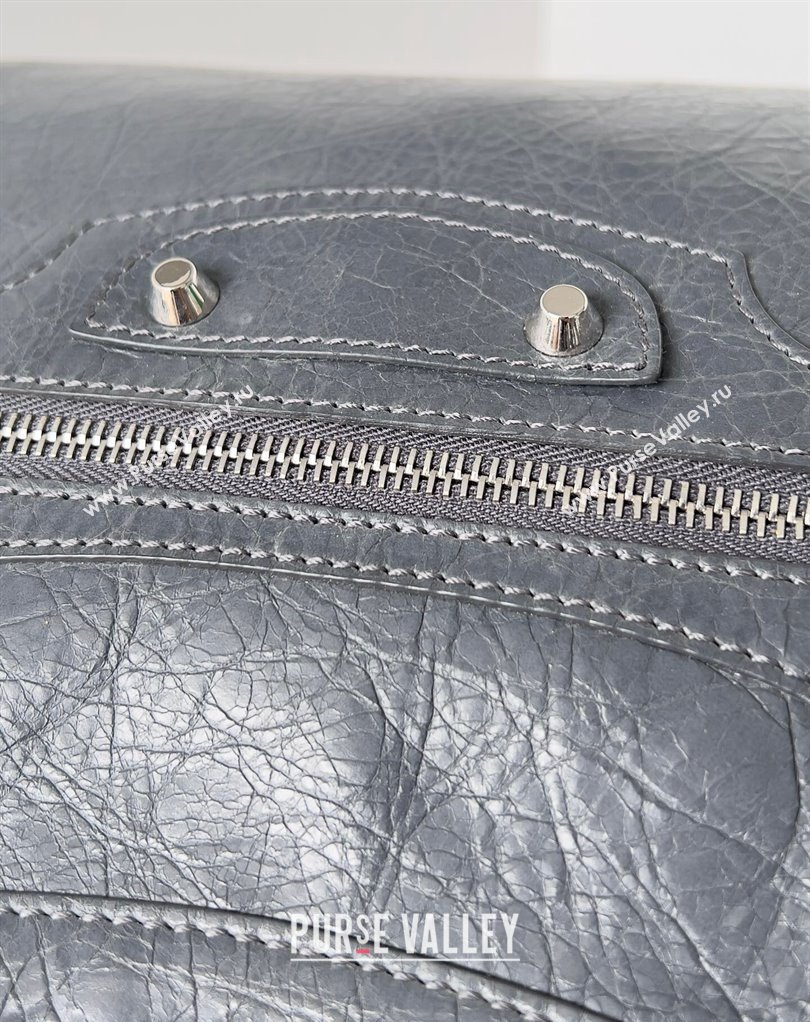 Balenciaga Classic City Large Handbag in Arena Lambskin Gray/Silver (jiche-23111837)