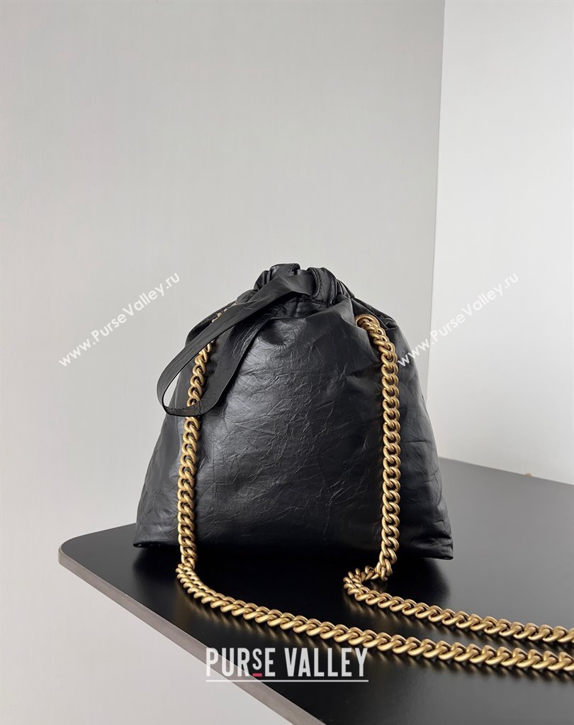 Balenciaga Crush Small Tote Bag in crushed calfskin Black 2023 (jiche-23111844)