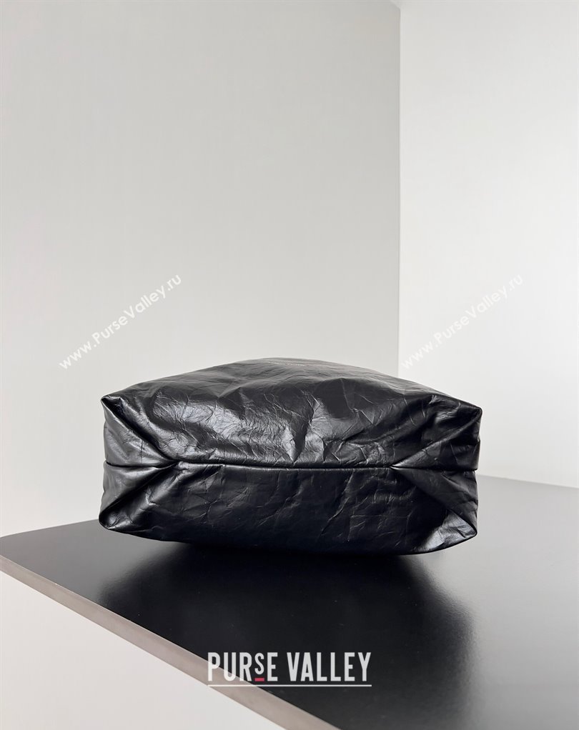 Balenciaga Crush Small Tote Bag in crushed calfskin Black 2023 (jiche-23111844)