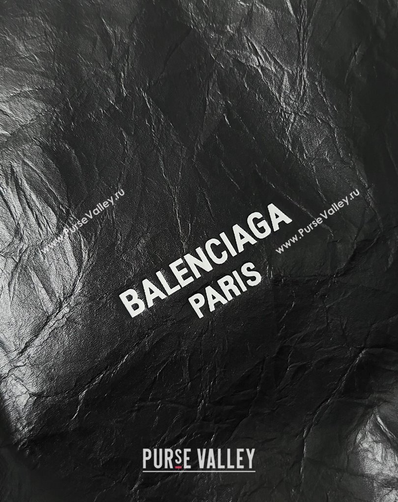 Balenciaga Crush Small Tote Bag in crushed calfskin Black 2023 (jiche-23111844)