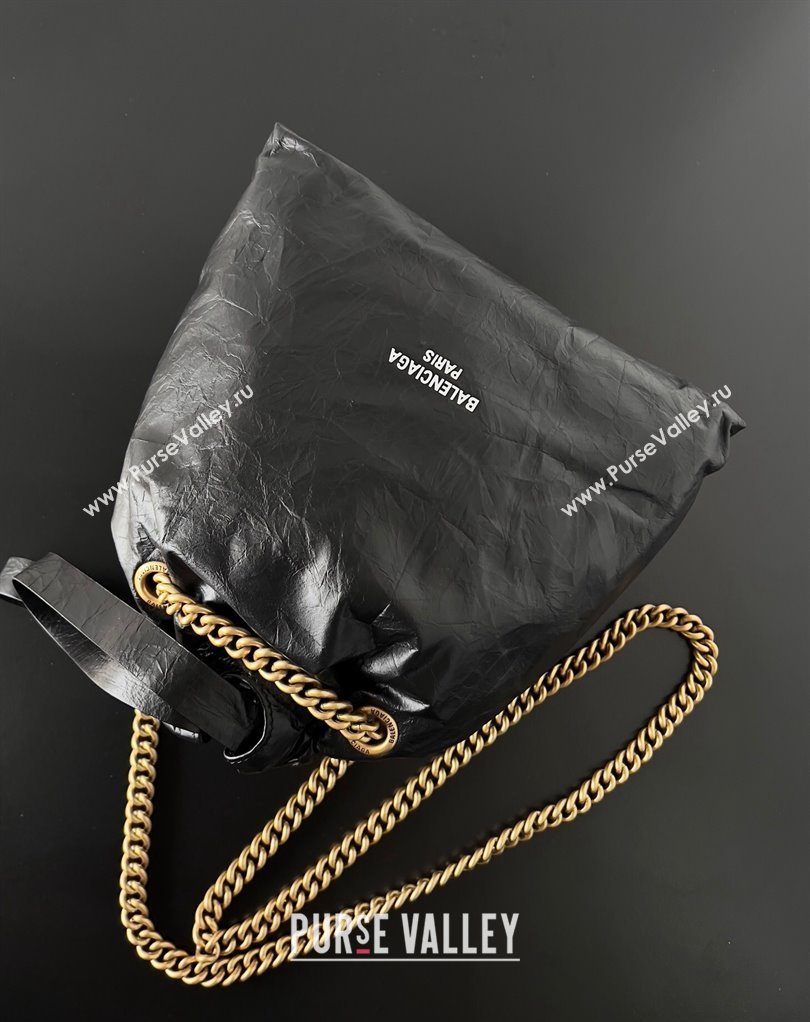 Balenciaga Crush Small Tote Bag in crushed calfskin Black 2023 (jiche-23111844)