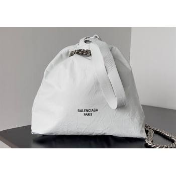 Balenciaga Crush Small Tote Bag in crushed calfskin White 2023 (jiche-23111845)