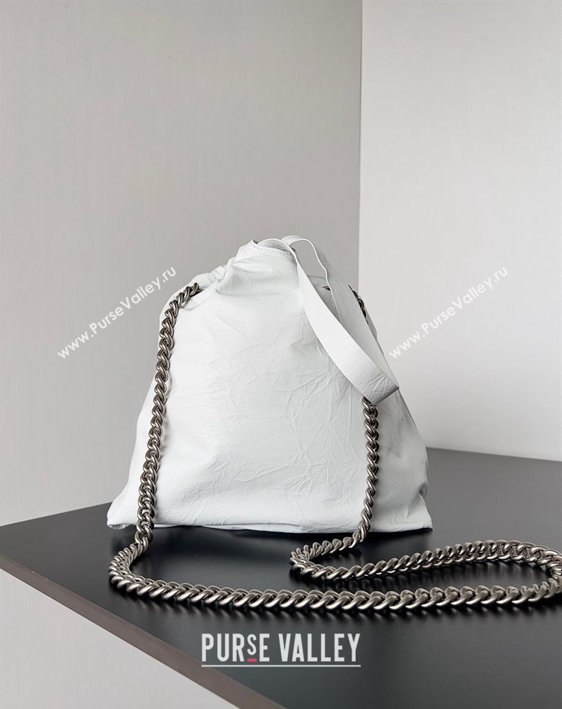 Balenciaga Crush Small Tote Bag in crushed calfskin White 2023 (jiche-23111845)