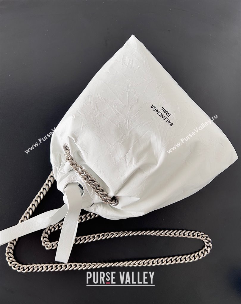 Balenciaga Crush Small Tote Bag in crushed calfskin White 2023 (jiche-23111845)