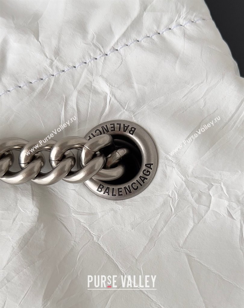 Balenciaga Crush Small Tote Bag in crushed calfskin White 2023 (jiche-23111845)