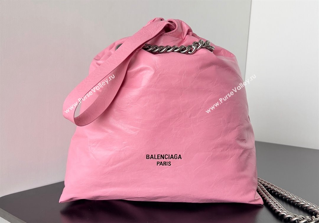 Balenciaga Crush Small Tote Bag in crushed calfskin Pink 2023 (jiche-23111846)