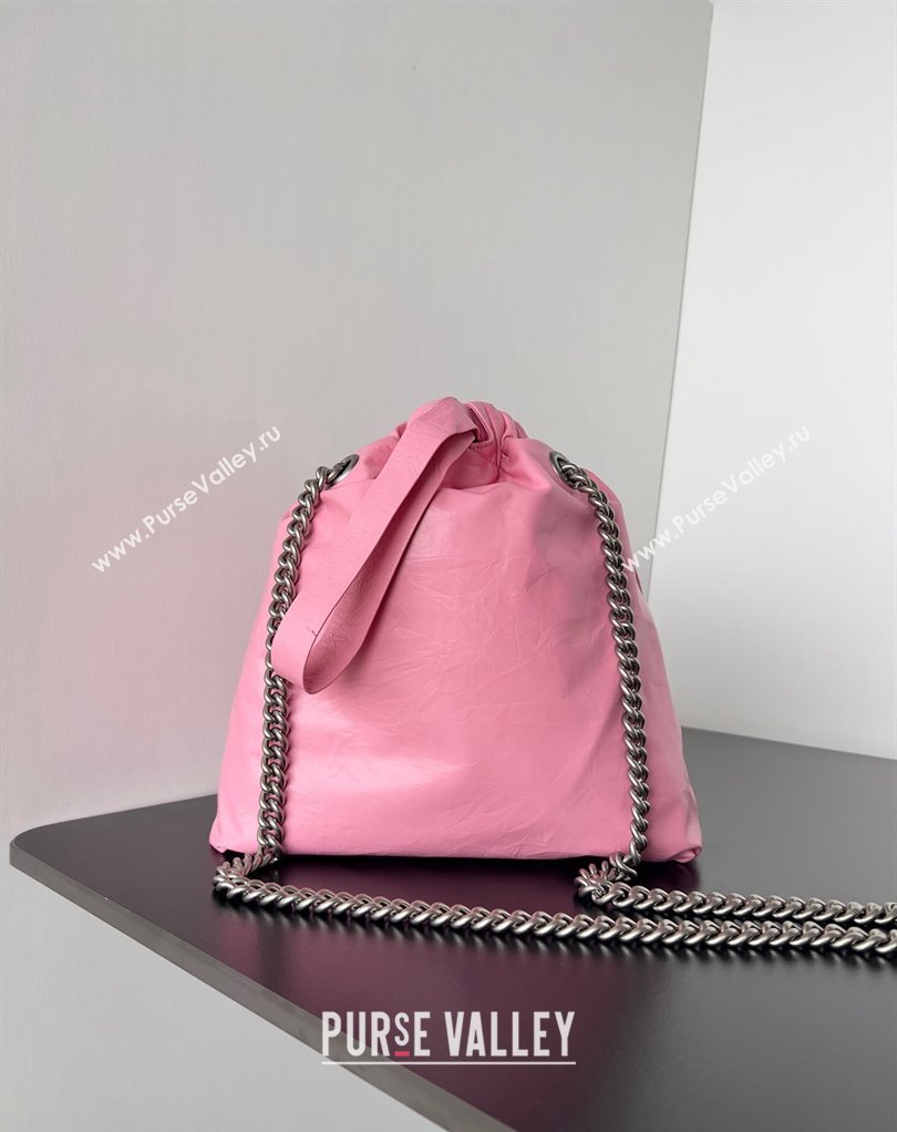 Balenciaga Crush Small Tote Bag in crushed calfskin Pink 2023 (jiche-23111846)
