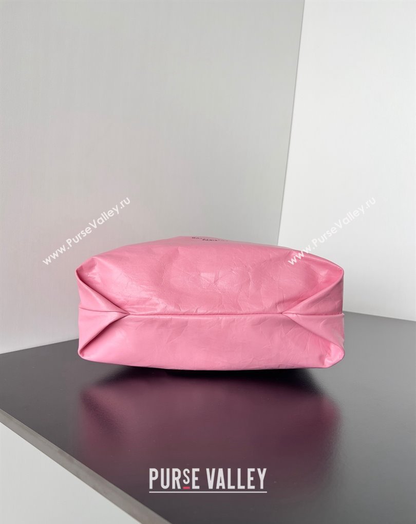 Balenciaga Crush Small Tote Bag in crushed calfskin Pink 2023 (jiche-23111846)