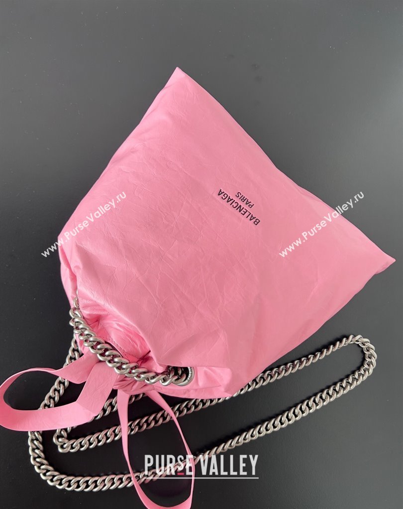 Balenciaga Crush Small Tote Bag in crushed calfskin Pink 2023 (jiche-23111846)