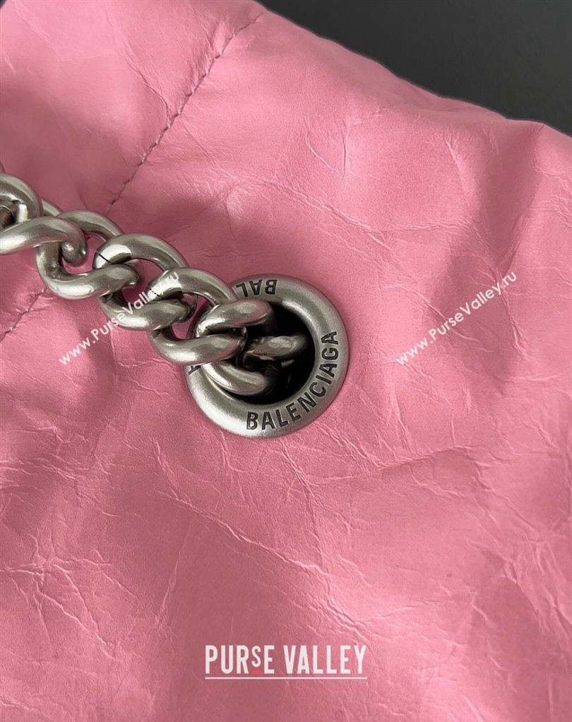 Balenciaga Crush Small Tote Bag in crushed calfskin Pink 2023 (jiche-23111846)