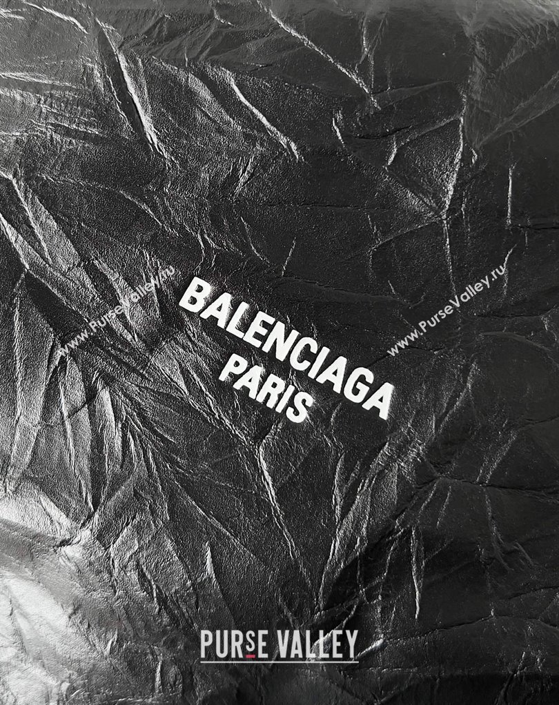 Balenciaga Crush Medium Tote Bag in crushed calfskin Black 2023 (jiche-23111840)
