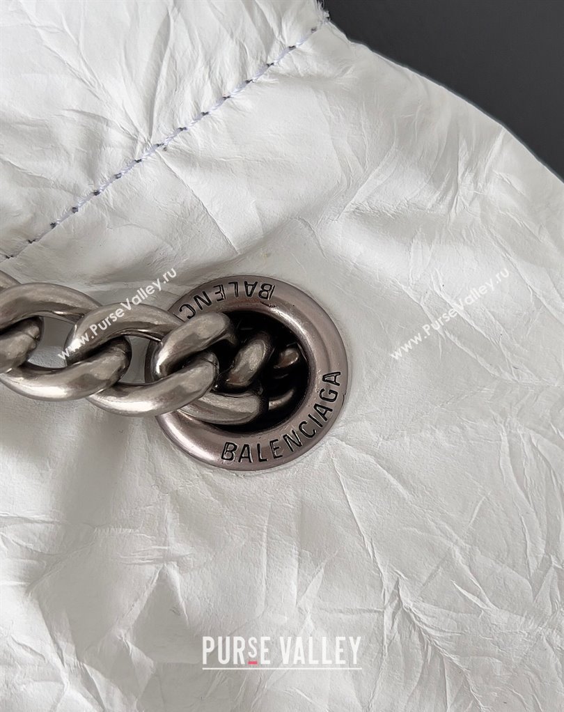Balenciaga Crush Medium Tote Bag in crushed calfskin White 2023 (jiche-23111841)