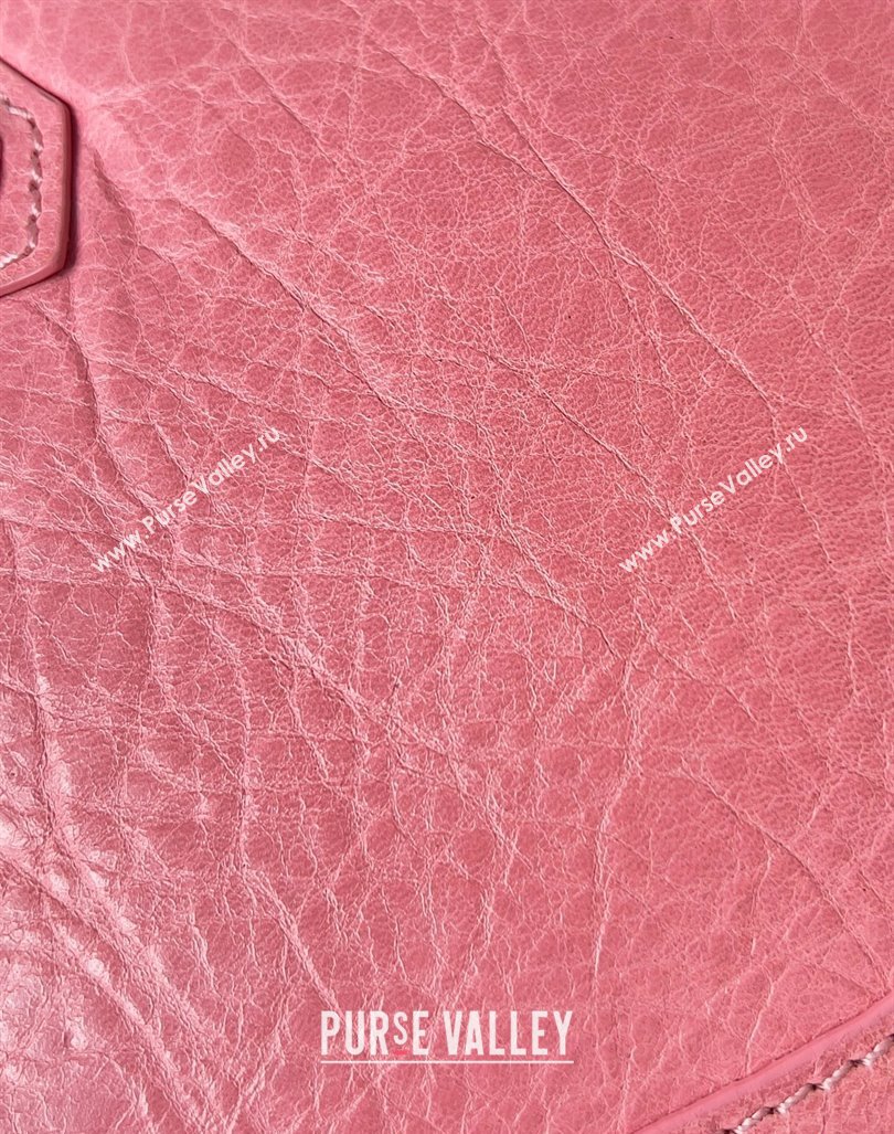 Balenciaga Classic City Large Handbag with Spiral Hardware in Arena Lambskin Pink/Gold (jiche-23112001)