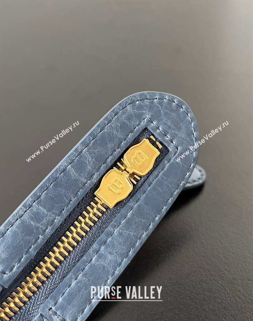 Balenciaga Classic City Large Handbag with Spiral Hardware in Arena Lambskin Navy Blue/Gold (jiche-23112003)