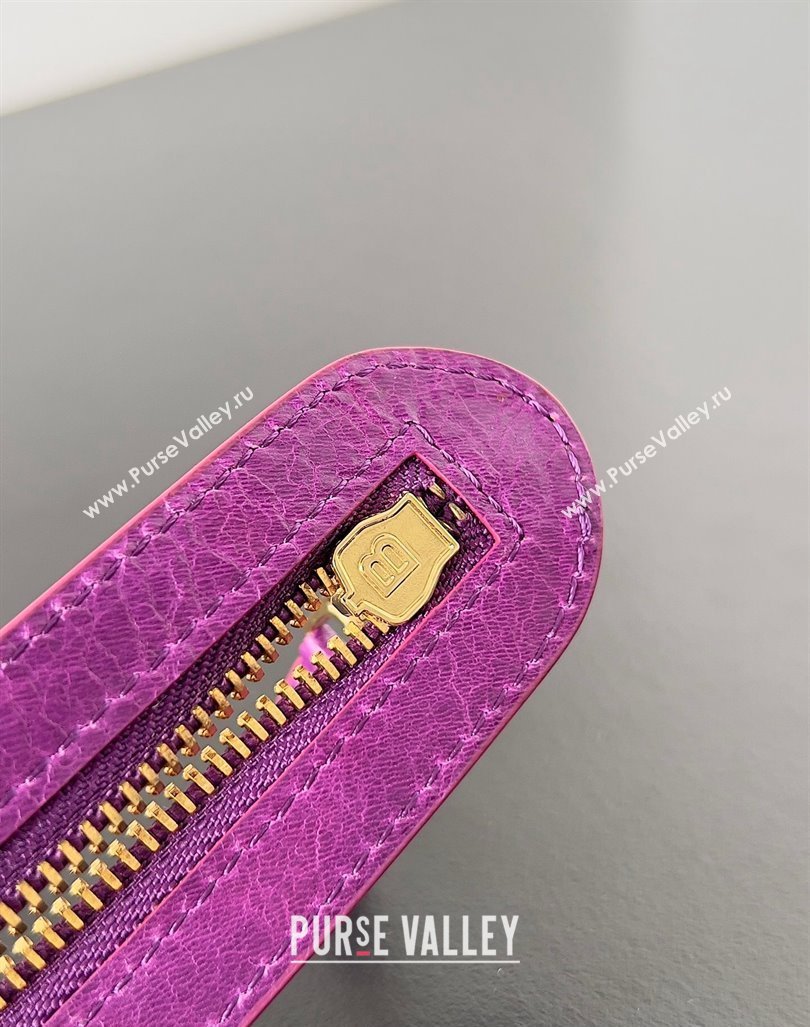 Balenciaga Classic City Large Handbag with Spiral Hardware in Arena Lambskin Purple/Gold (jiche-23112004)