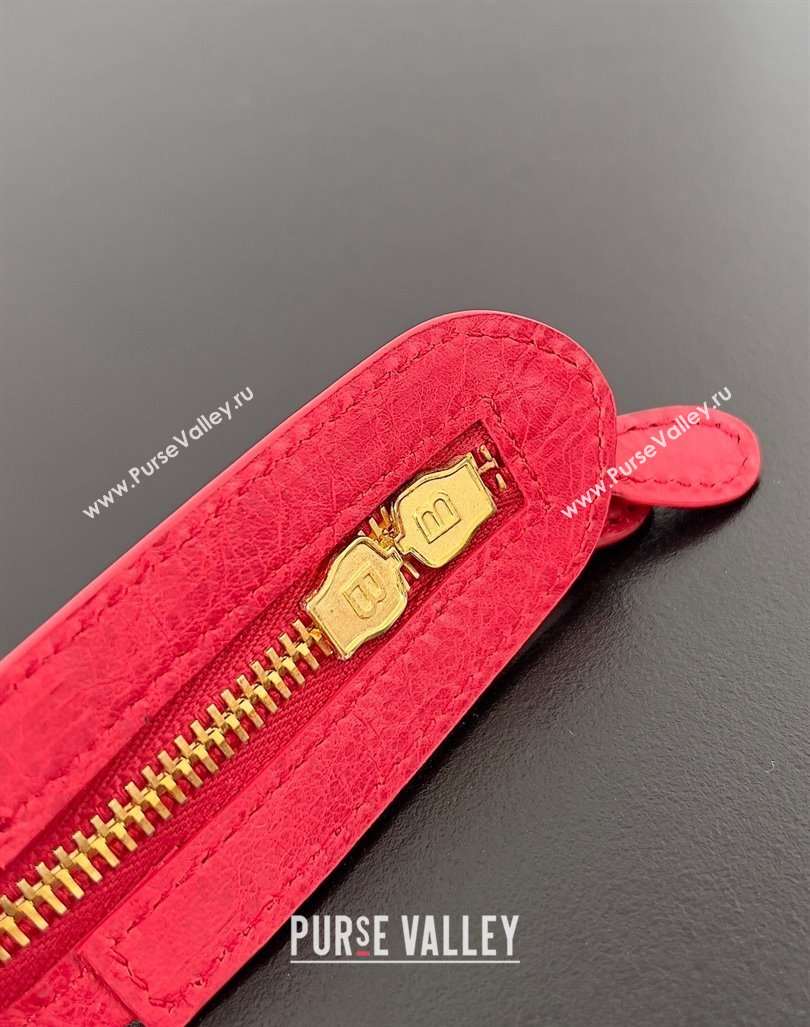 Balenciaga Classic City Large Handbag with Spiral Hardware in Arena Lambskin Red/Gold (jiche-23112010)