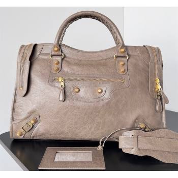 Balenciaga Classic City Large Handbag with Spiral Hardware in Arena Lambskin Camel/Gold (jiche-23112013)
