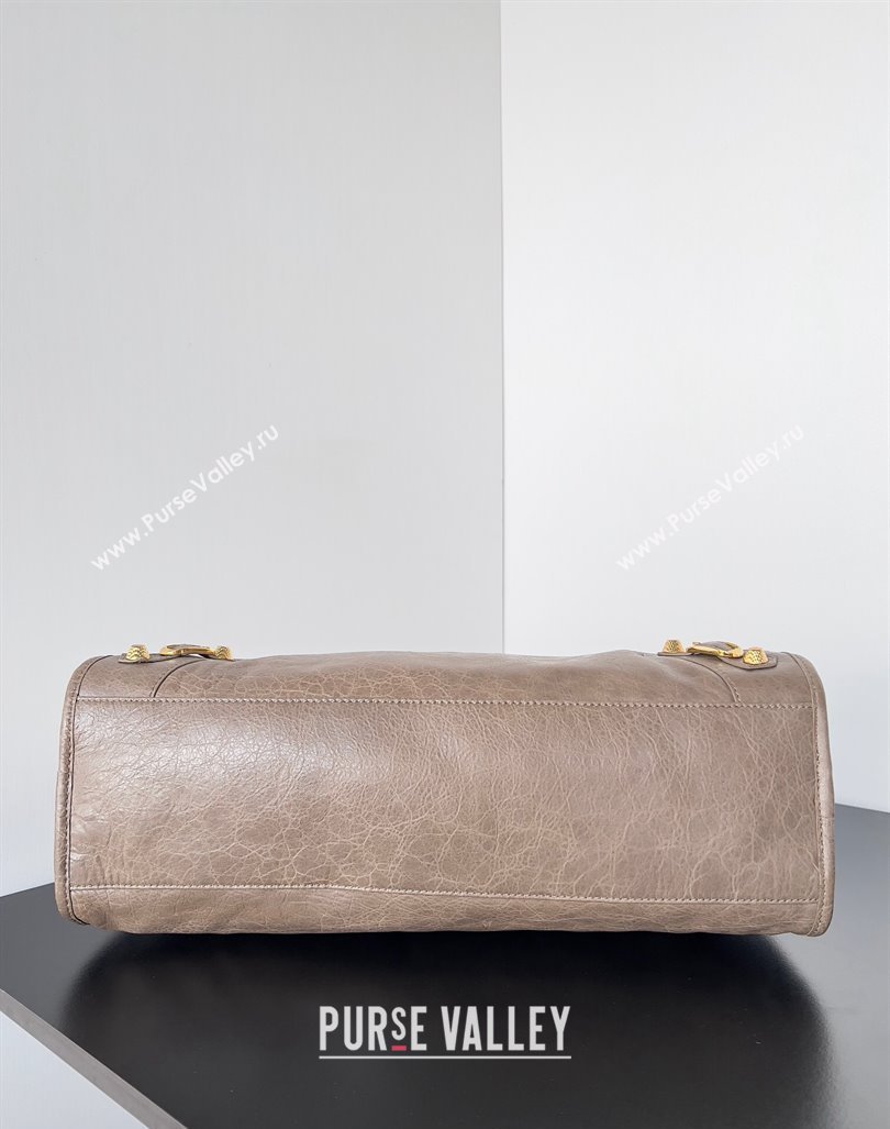 Balenciaga Classic City Large Handbag with Spiral Hardware in Arena Lambskin Camel/Gold (jiche-23112013)