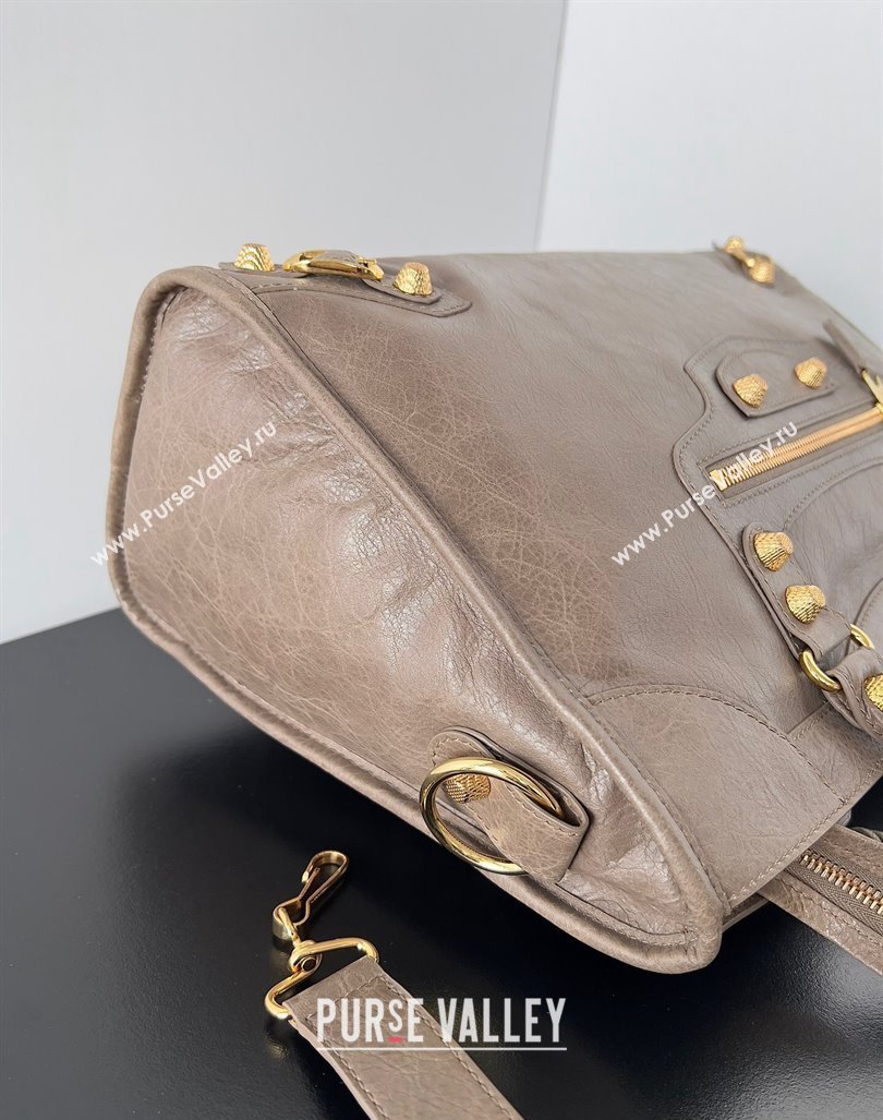 Balenciaga Classic City Large Handbag with Spiral Hardware in Arena Lambskin Camel/Gold (jiche-23112013)
