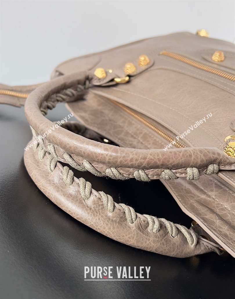 Balenciaga Classic City Large Handbag with Spiral Hardware in Arena Lambskin Camel/Gold (jiche-23112013)