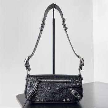 Balenciaga Le Cagole XS Sling Bag in Arena calfskin Black Spring 2024 (jiche-23111707)