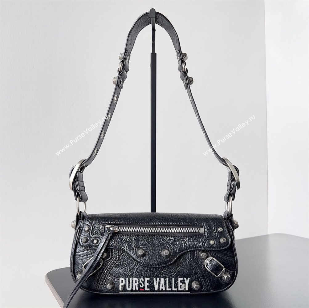 Balenciaga Le Cagole XS Sling Bag in Arena calfskin Black Spring 2024 (jiche-23111707)