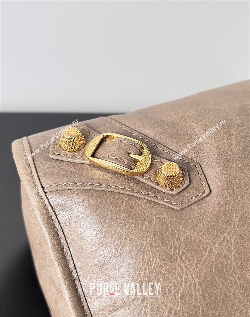 Balenciaga Classic City Large Handbag with Spiral Hardware in Arena Lambskin Camel/Gold (jiche-23112013)