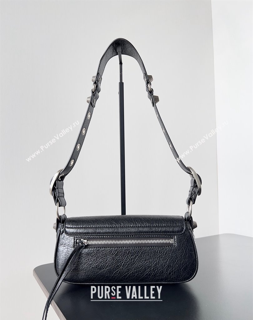 Balenciaga Le Cagole XS Sling Bag in Arena calfskin Black Spring 2024 (jiche-23111707)