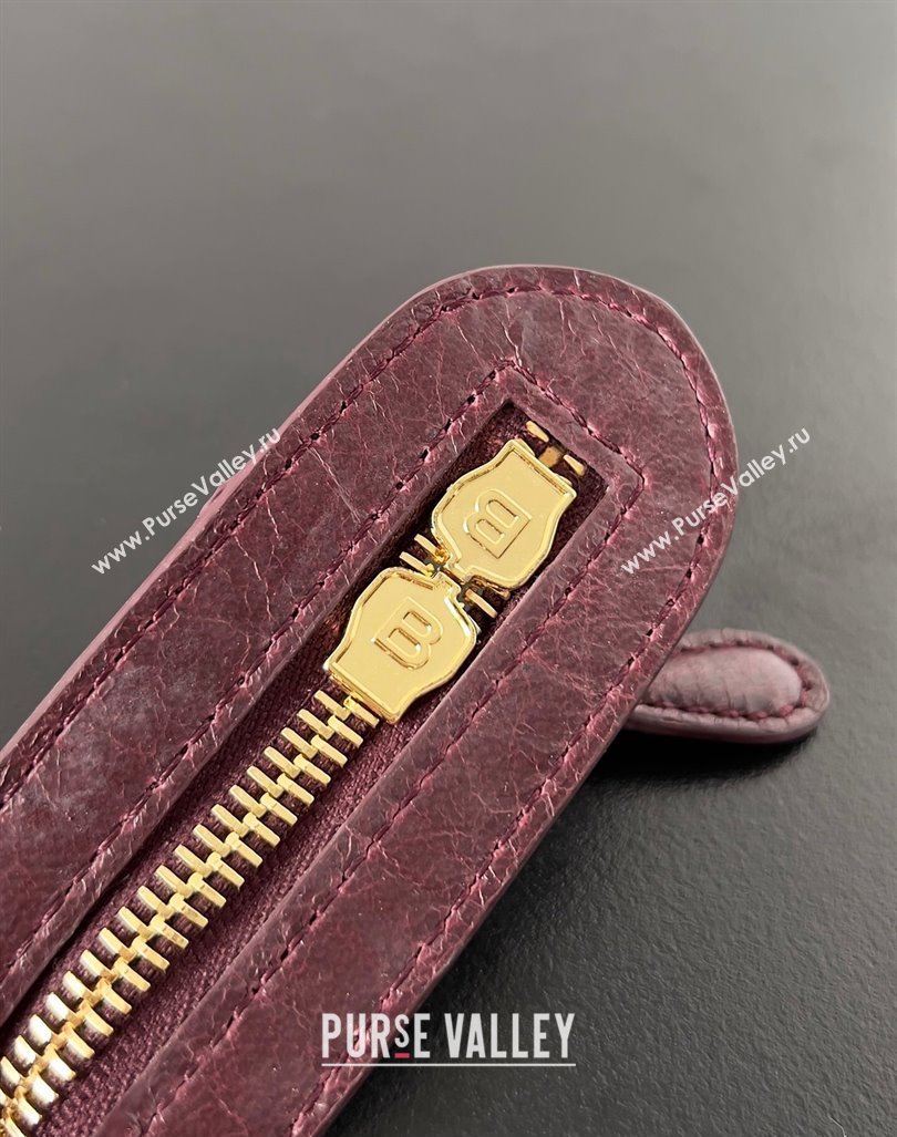 Balenciaga Classic City Large Handbag with Spiral Hardware in Arena Lambskin Burgundy/Gold (jiche-23112014)