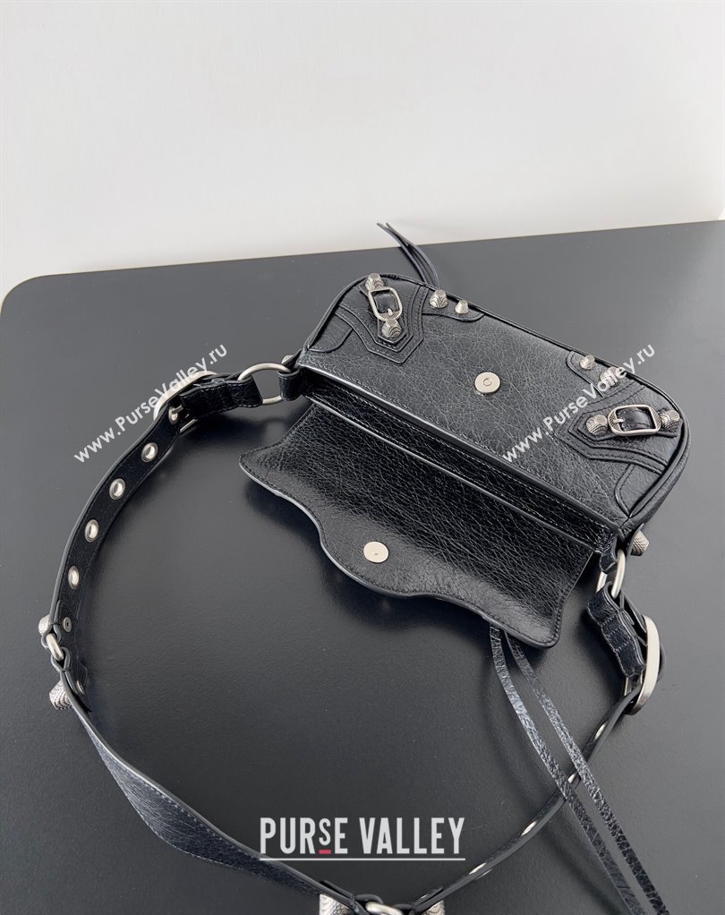 Balenciaga Le Cagole XS Sling Bag in Arena calfskin Black Spring 2024 (jiche-23111707)