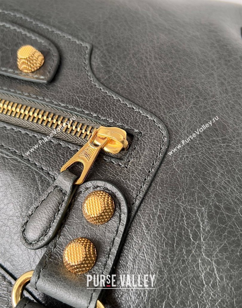Balenciaga Classic City Large Handbag with Spiral Hardware in Arena Lambskin Dark Green/Gold (jiche-23112016)
